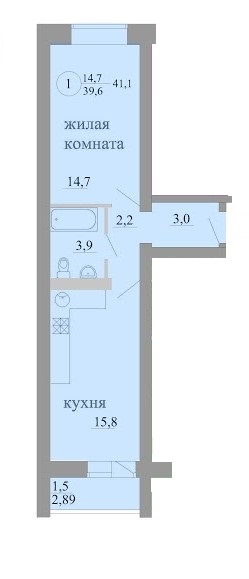 планировка квартиры 41 м2
